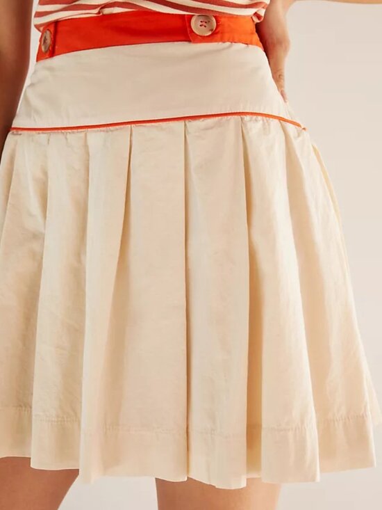 ANTHROPOLOGIE Maeve | Pleated A-Line Cotton Tennis Pickleball Mini Skirt | NWT - Picture 4 of 4